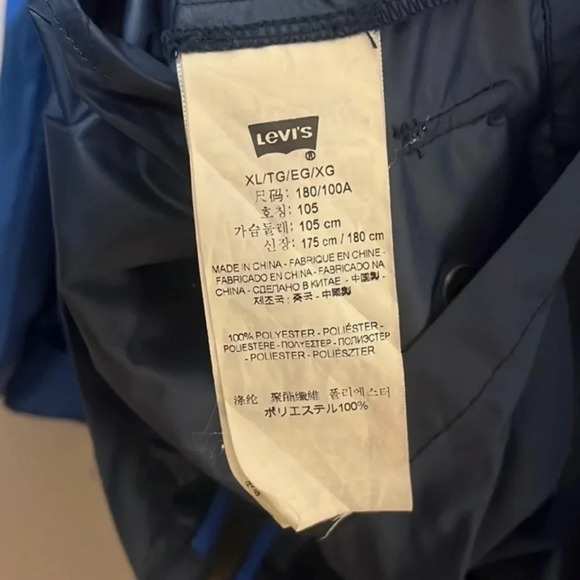 Levi’s | Vintage blue windbreaker/jacket w/hood mens XL zippered front - Picture 6 of 7